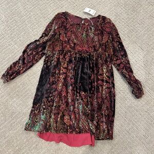 Free People Mirror Mirror Velvet Mini Dress Size Small